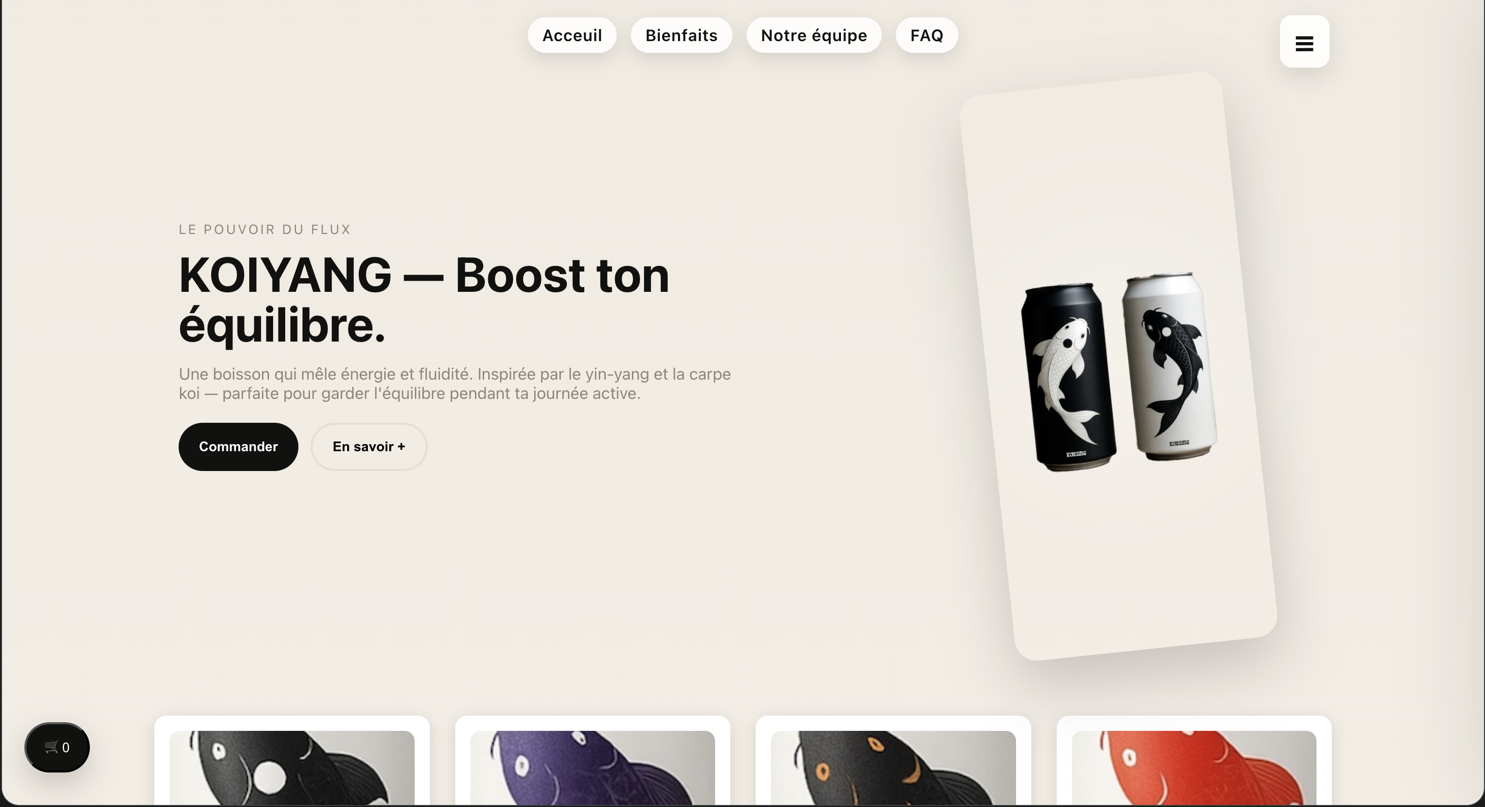 Site vitrine Koyaing - Marque de boisson - Projet réalisé par Anicea Studio